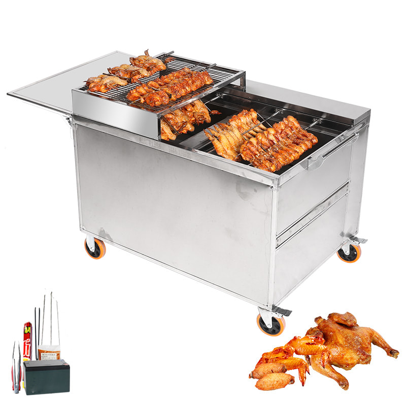 Hand-Push Type Commercial Stainless Steel Gas Pig Roasting Oven|Mutton Roaster|Chicken And Duck Roast Stove