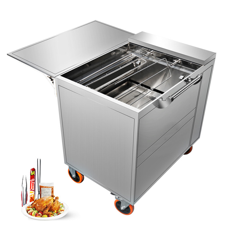 Rotary Grilled Chicken Grill Machine Chinese Equipment Chicken Grill Machine Rotisserie