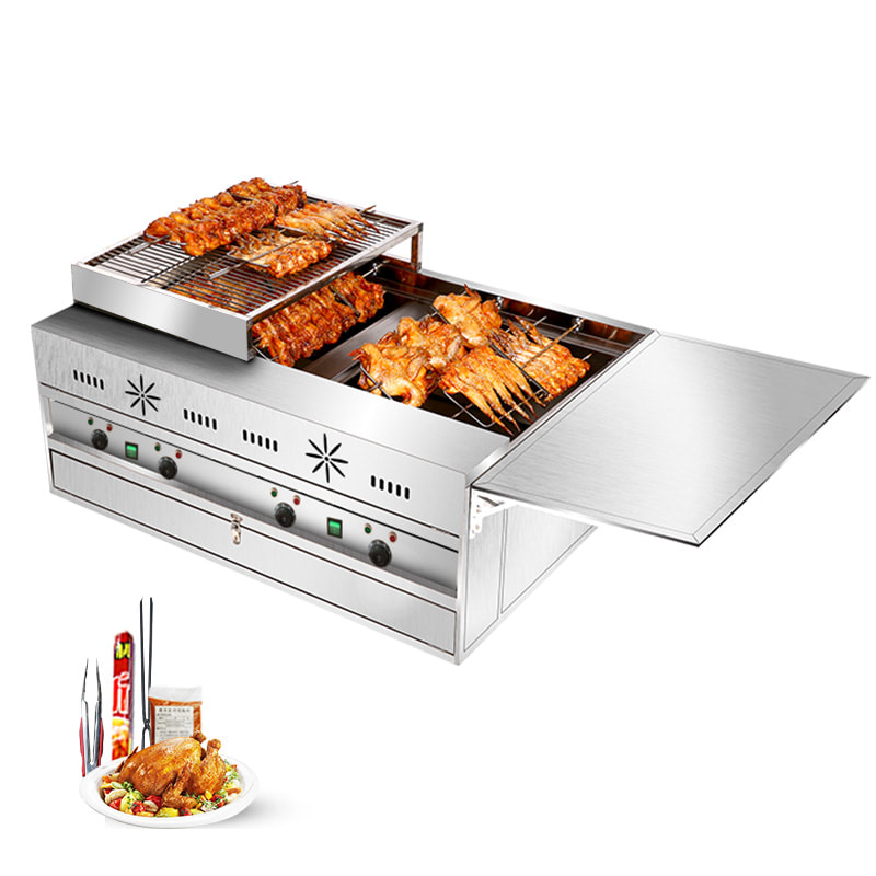 Commercial Electric Chicken Roaster Meat Rotary Grill Rack Machine For Restaurant