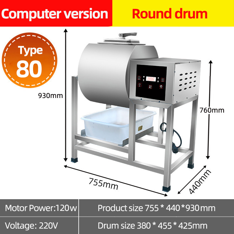 80L Large Capacity Vertical Low Noise Electric Automatic Swelling Meat Pickling Marinating Machine