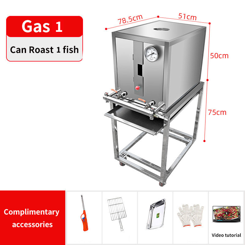 Automatic Smokeless Fish Roasting Machine|BBQ Gas Grill|Fish Grill Machine